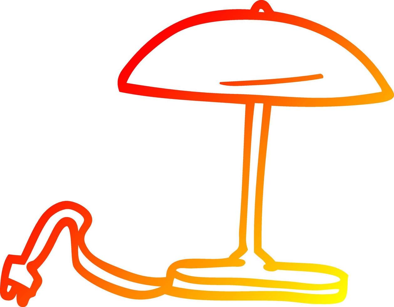 warm gradient line drawing cartoon lamp vector