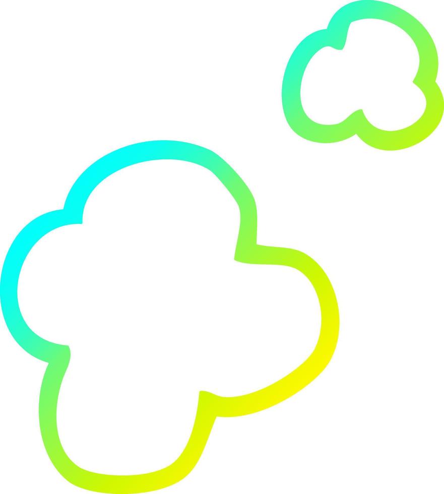 cold gradient line drawing cartoon poof of smoke vector