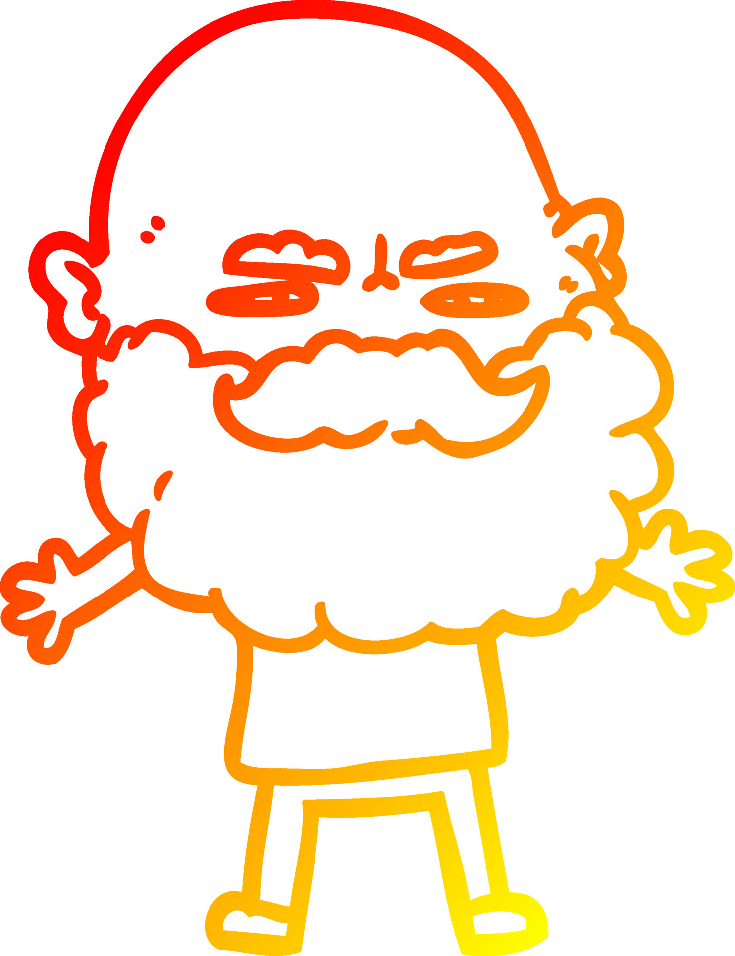 warm gradient line drawing cartoon man with beard frowning 8575034 Vector Art at Vecteezy warm gradient line drawing cartoon man with beard frowning 8575034 Vector Art at Vecteezy