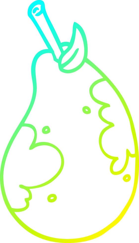 cold gradient line drawing cartoon fresh pear vector