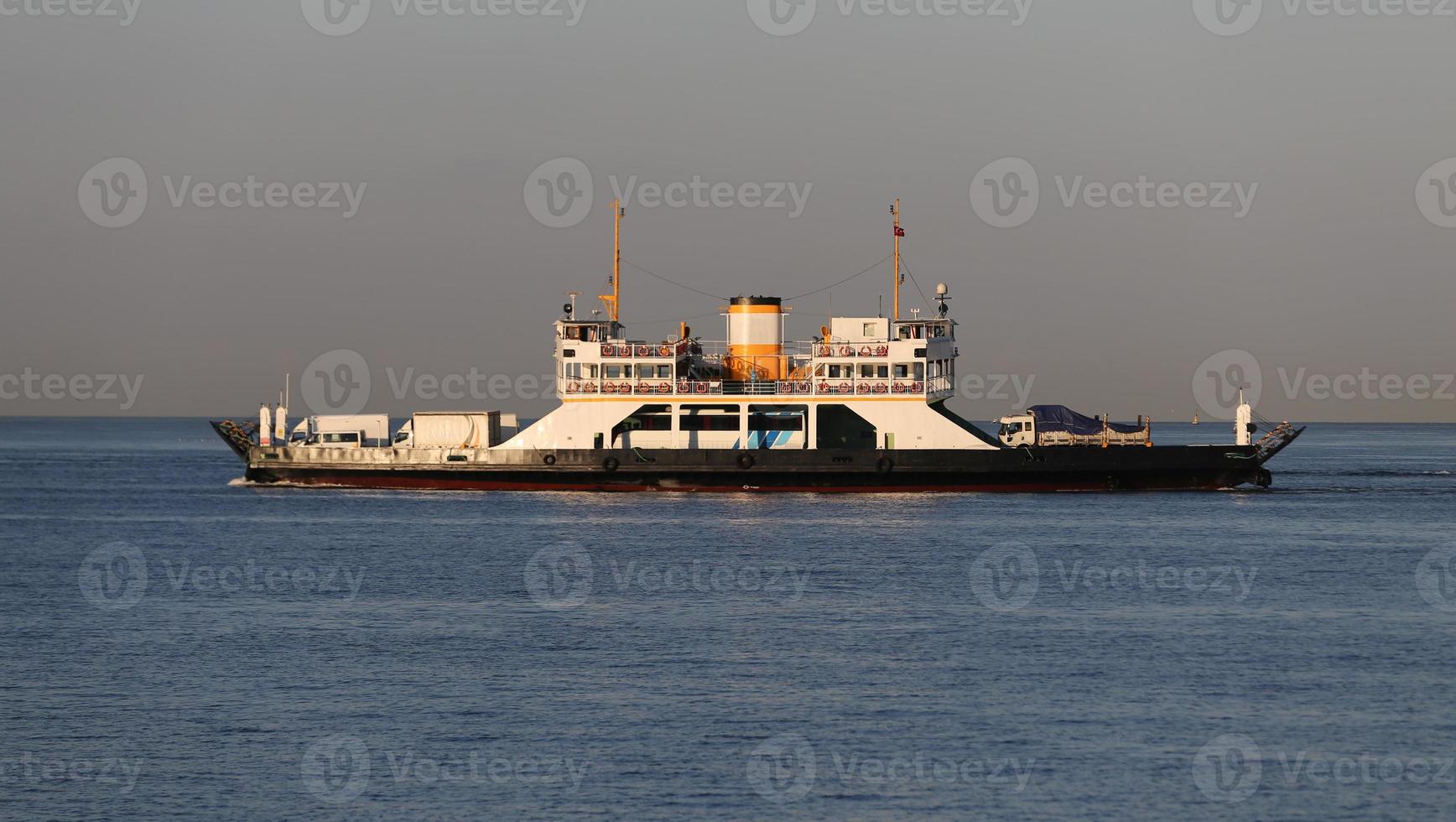 Ferry in Bosphorus Strait, Istanbul, Turkey photo