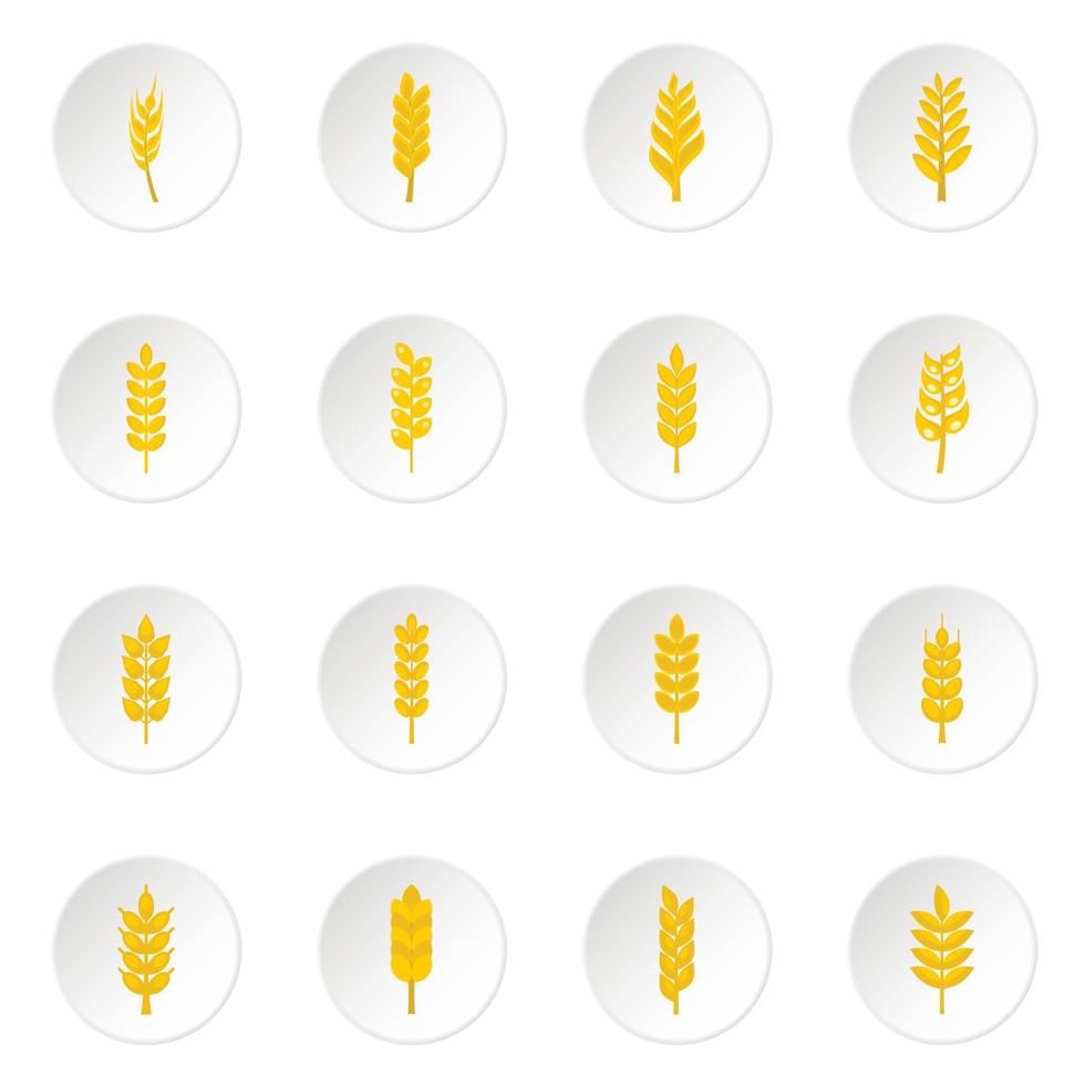 Ear corn icons set in flat style vector