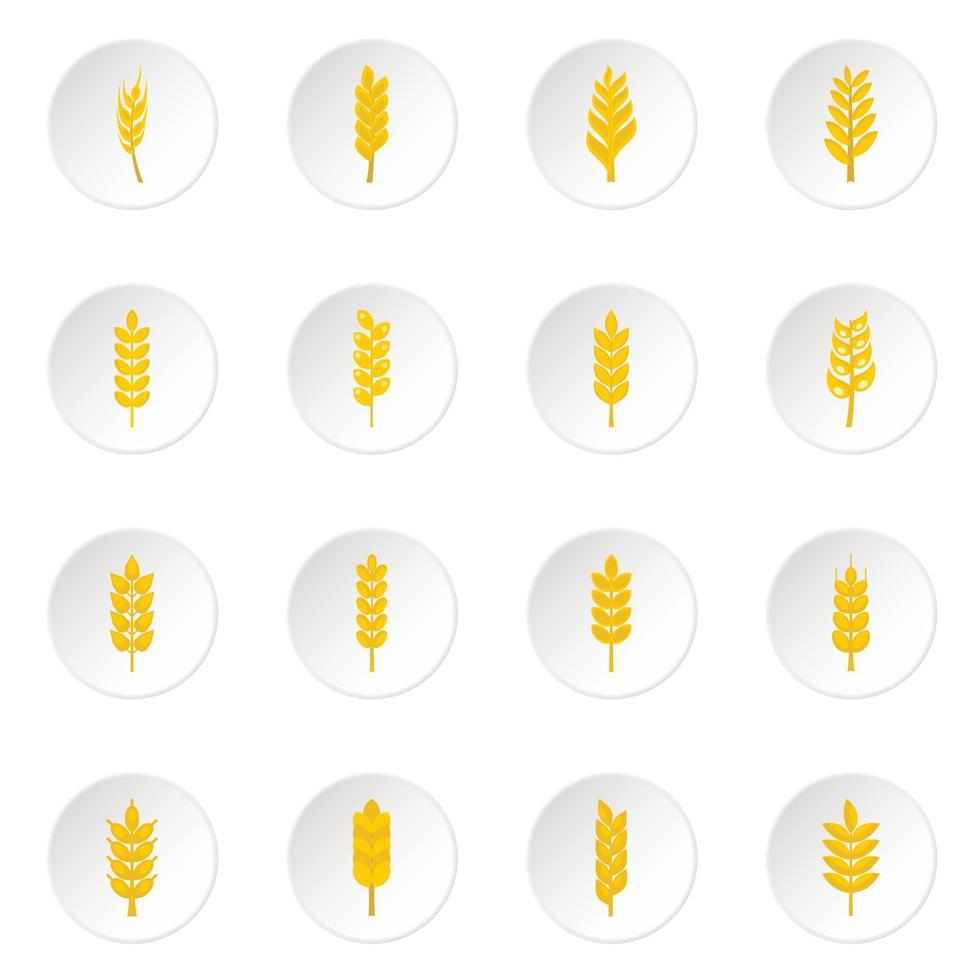 Ear corn icons set in flat style vector