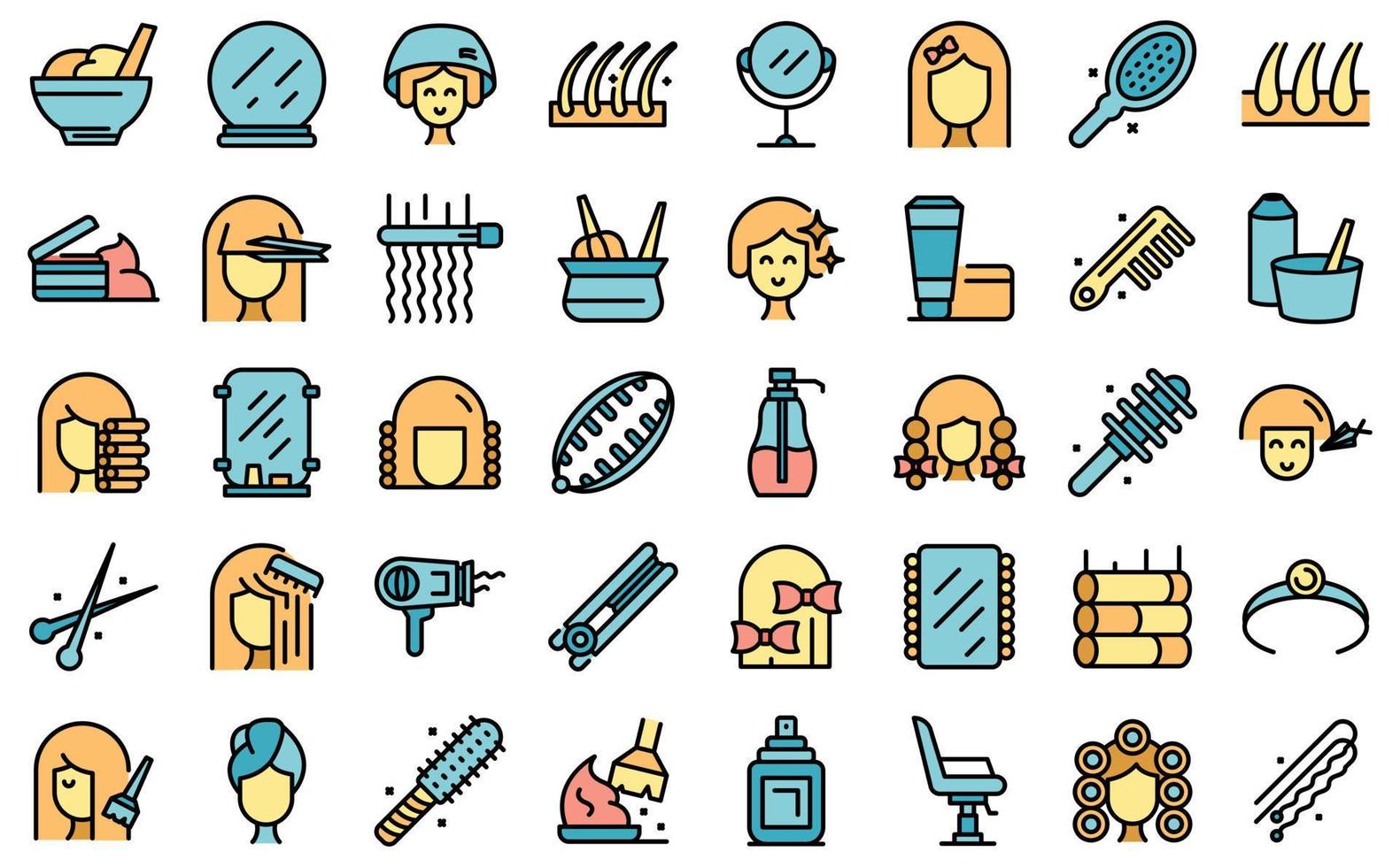 Coiffure icon, outline style vector