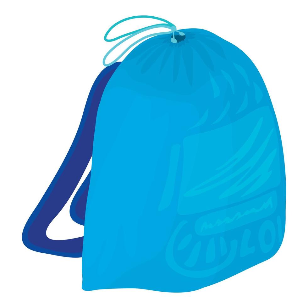 icono de mochila deportiva, estilo de dibujos animados vector