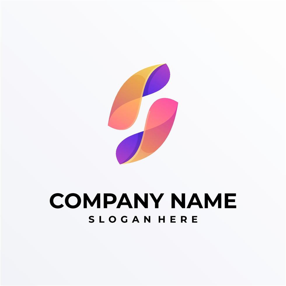 MODERN COLOR LETTER S LOGO DESIGN vector