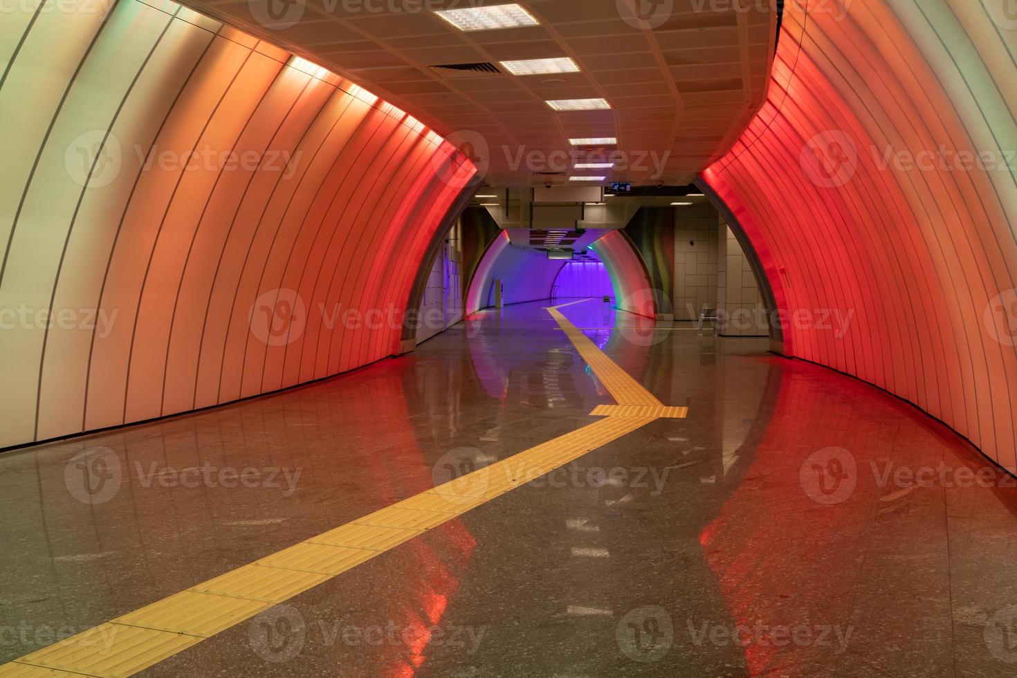 Multicolored Subway Corridor photo