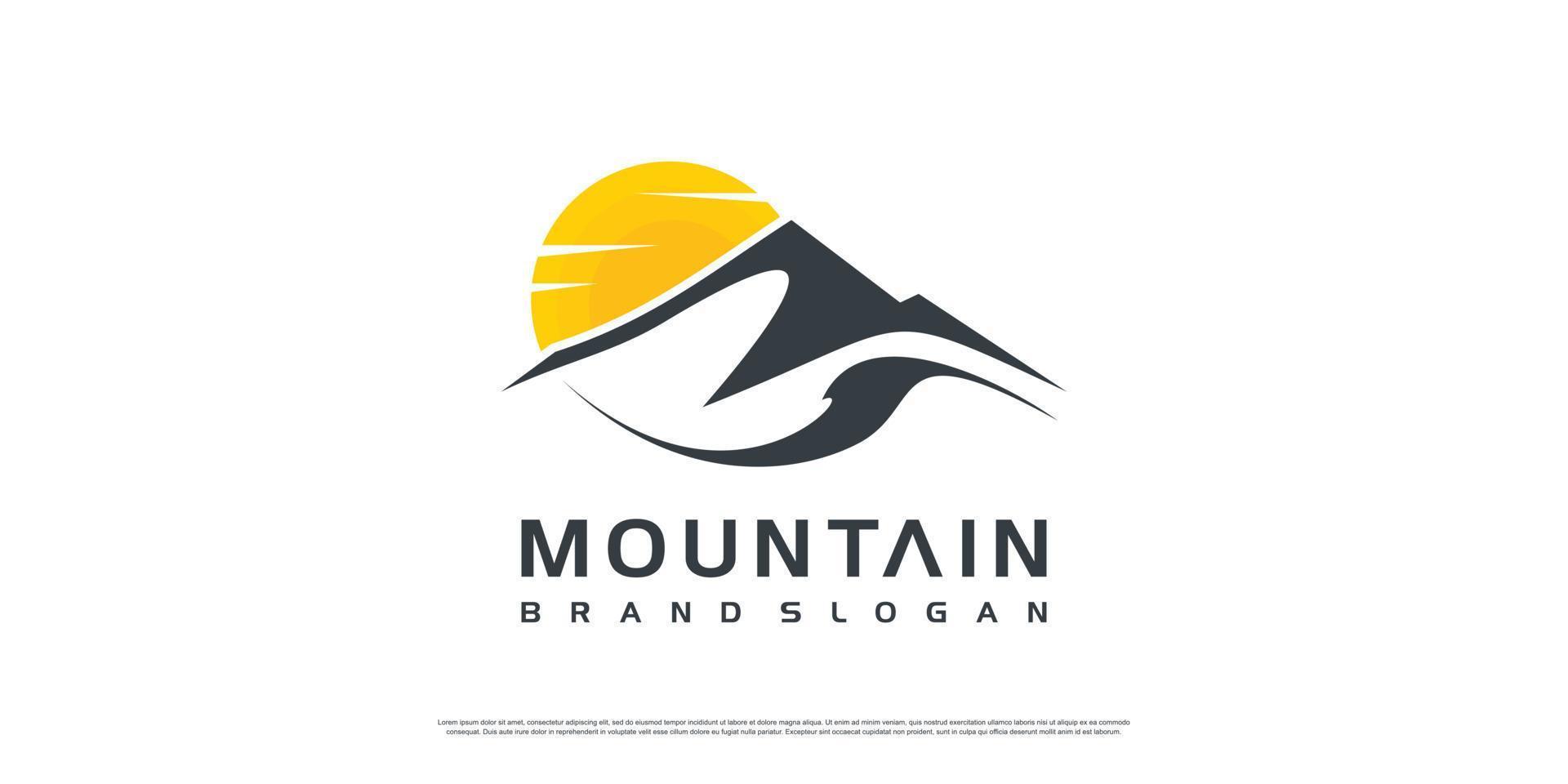 Mountain abstract logo with creative concept Premium Vector