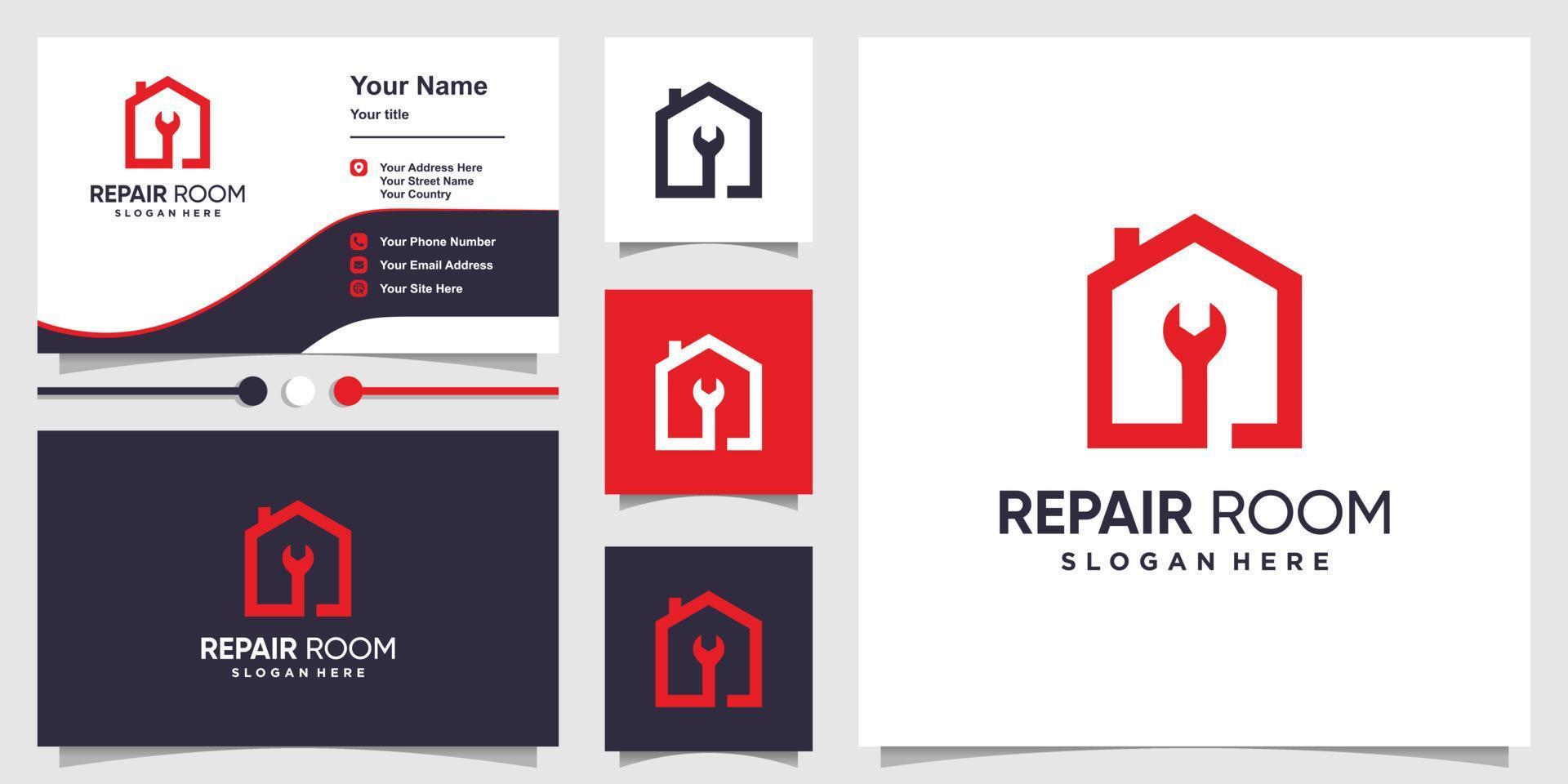 Mechanic house logo with creative modern style Premium Vector