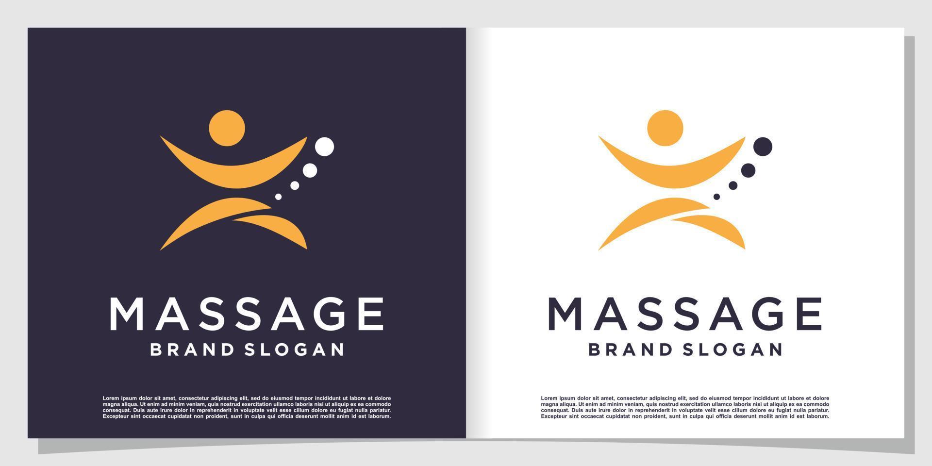 logotipo de masaje con elemento creativo premium vector parte 5