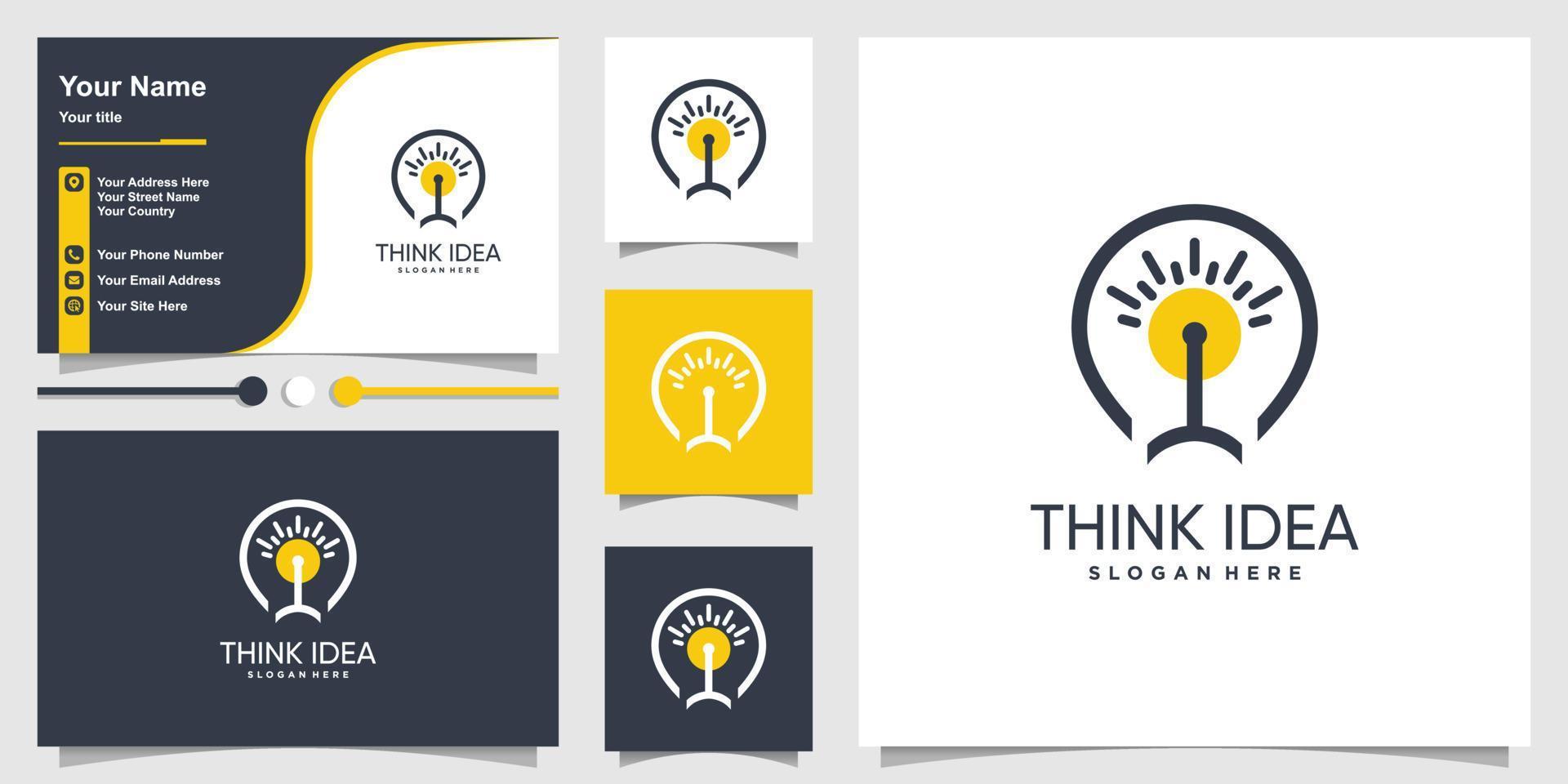 Ligh bulb logo element with creative unique style Premium Vector