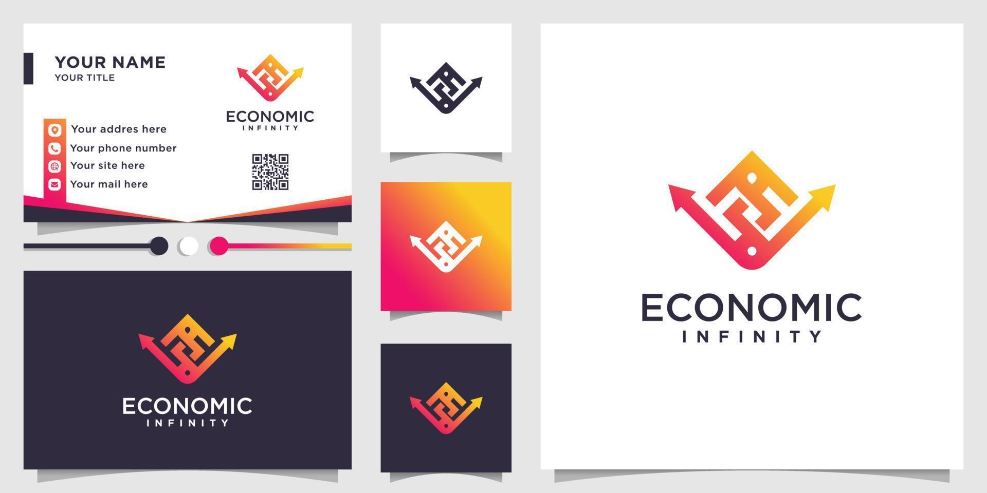 Economic logo with creative abstract element design Premium Vector