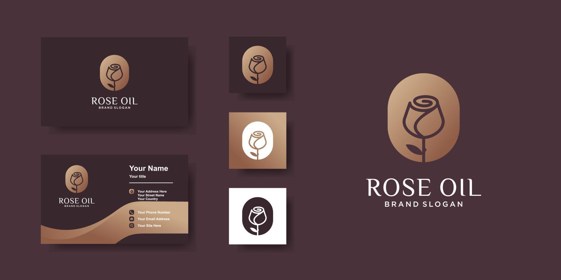 Rose logo element with creative concept Premium Vector