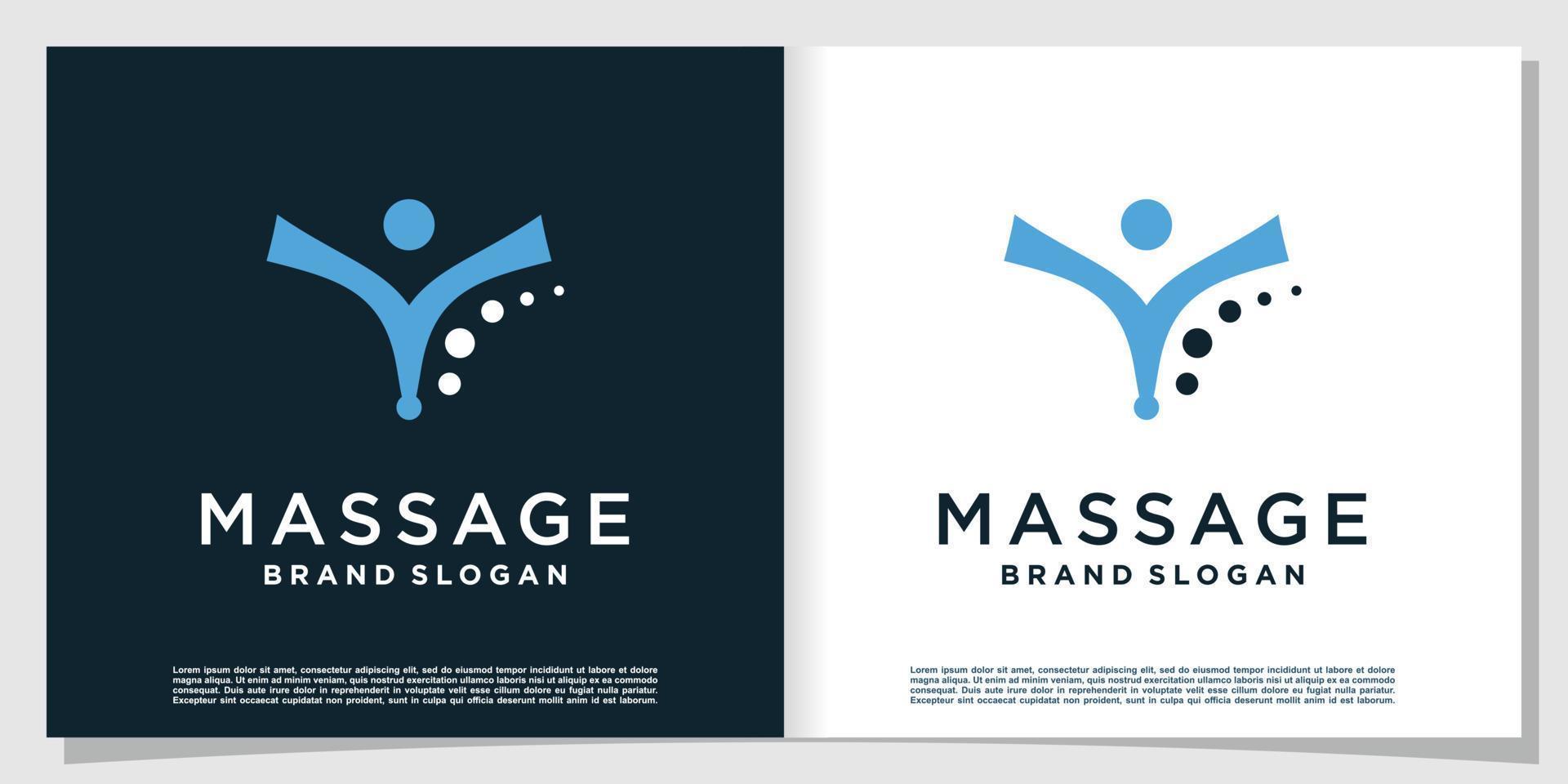 logotipo de masaje con elemento creativo premium vector parte 1