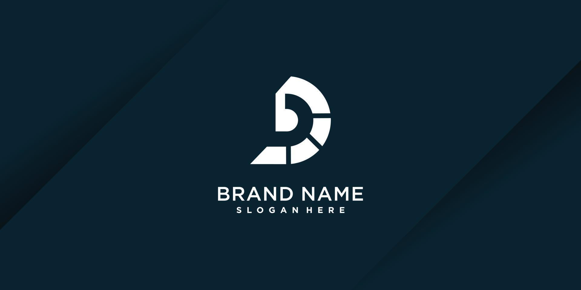 diseño de logotipo d con concepto creativo premium vector parte 3