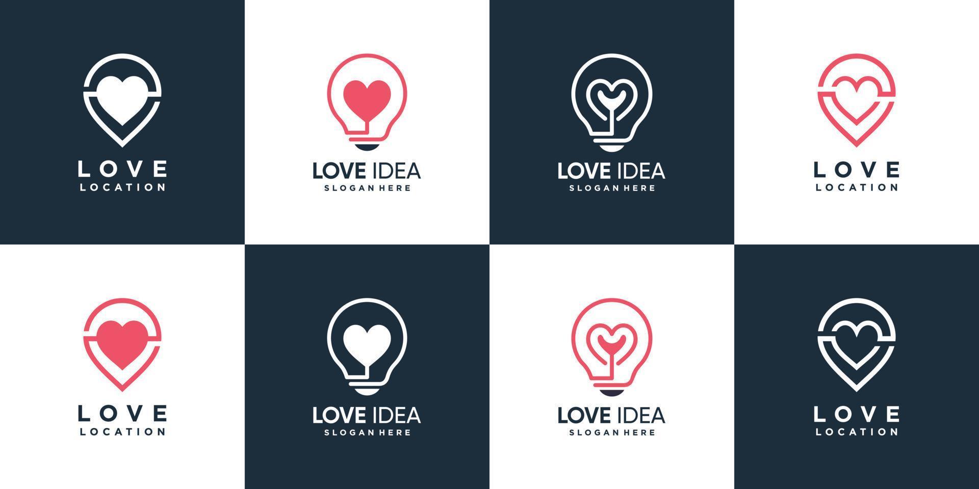 Love logo collection with creative element concept Premium Vector