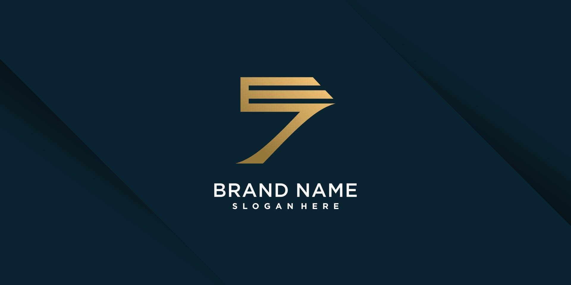 Logo icon with number seven with creative concept Premium Vector part 7
