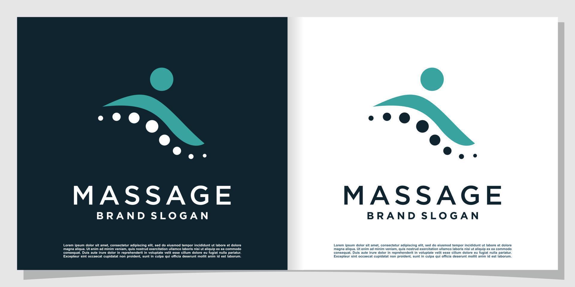 logotipo de masaje con elemento creativo premium vector parte 4