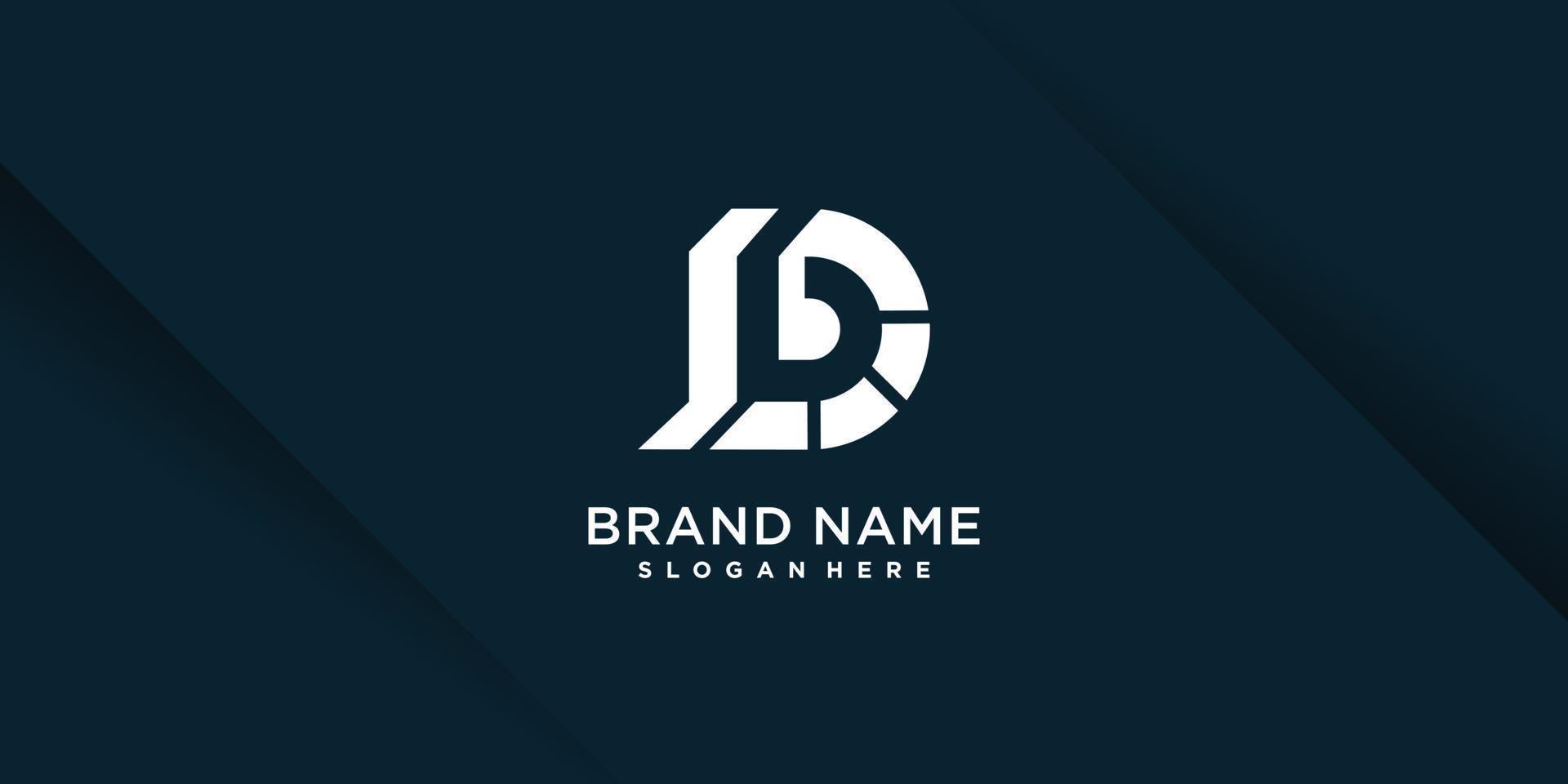 diseño de logotipo d con concepto creativo premium vector parte 7