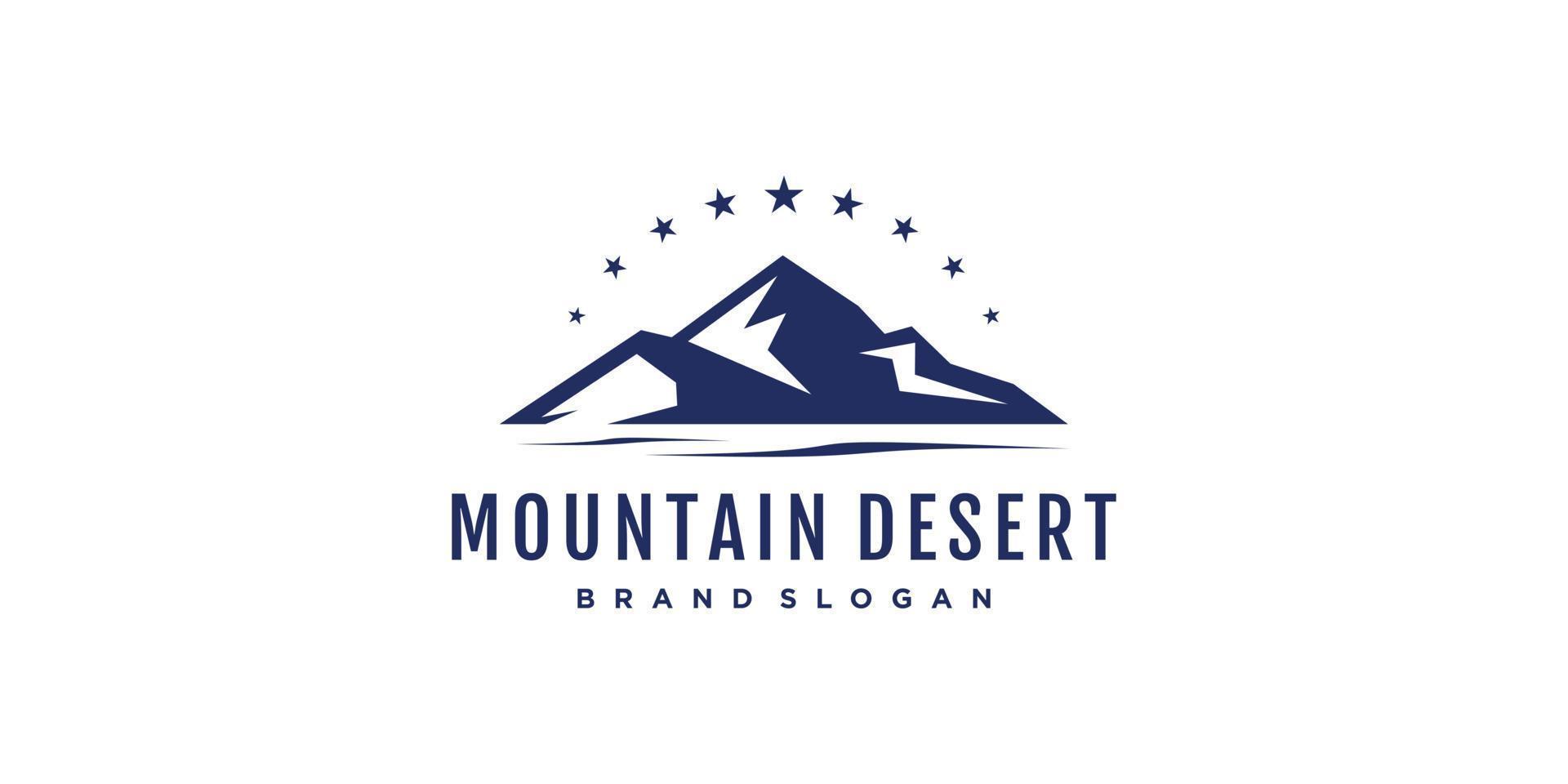 diseño de logotipo de estrella de montaña con vector premium de concepto creativo