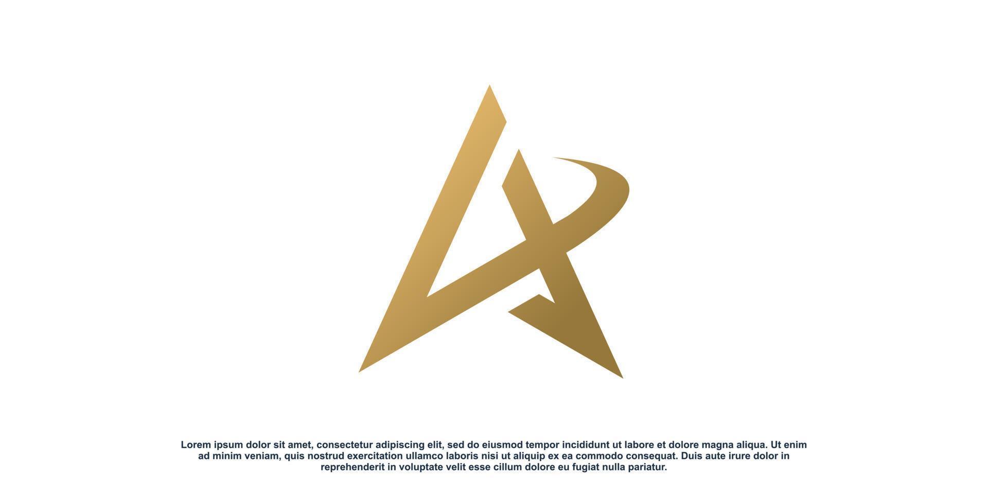 logotipo de letra a con estilo de flecha vector premium