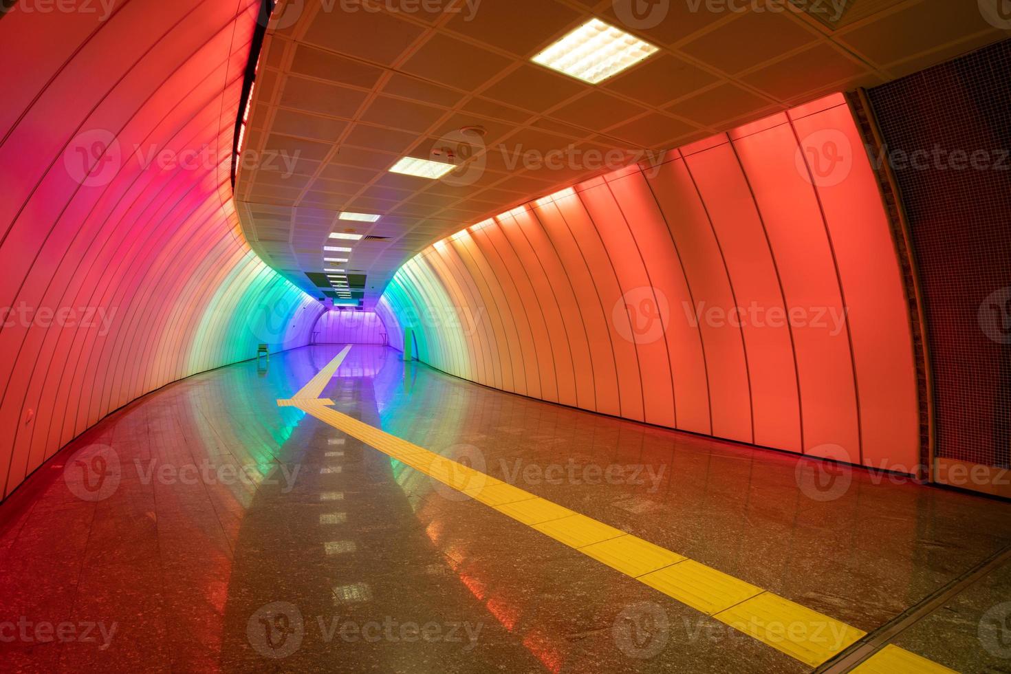 Multicolored Subway Corridor photo