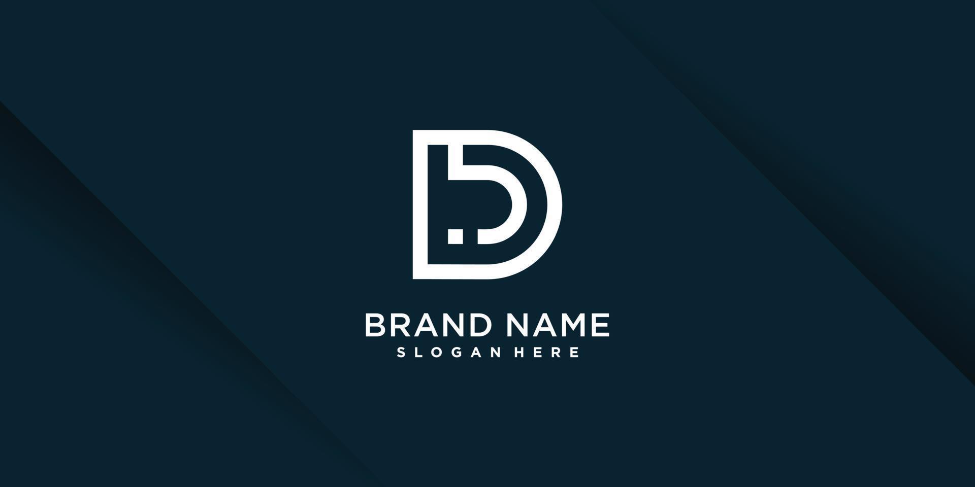 diseño de logotipo d con concepto creativo premium vector parte 9