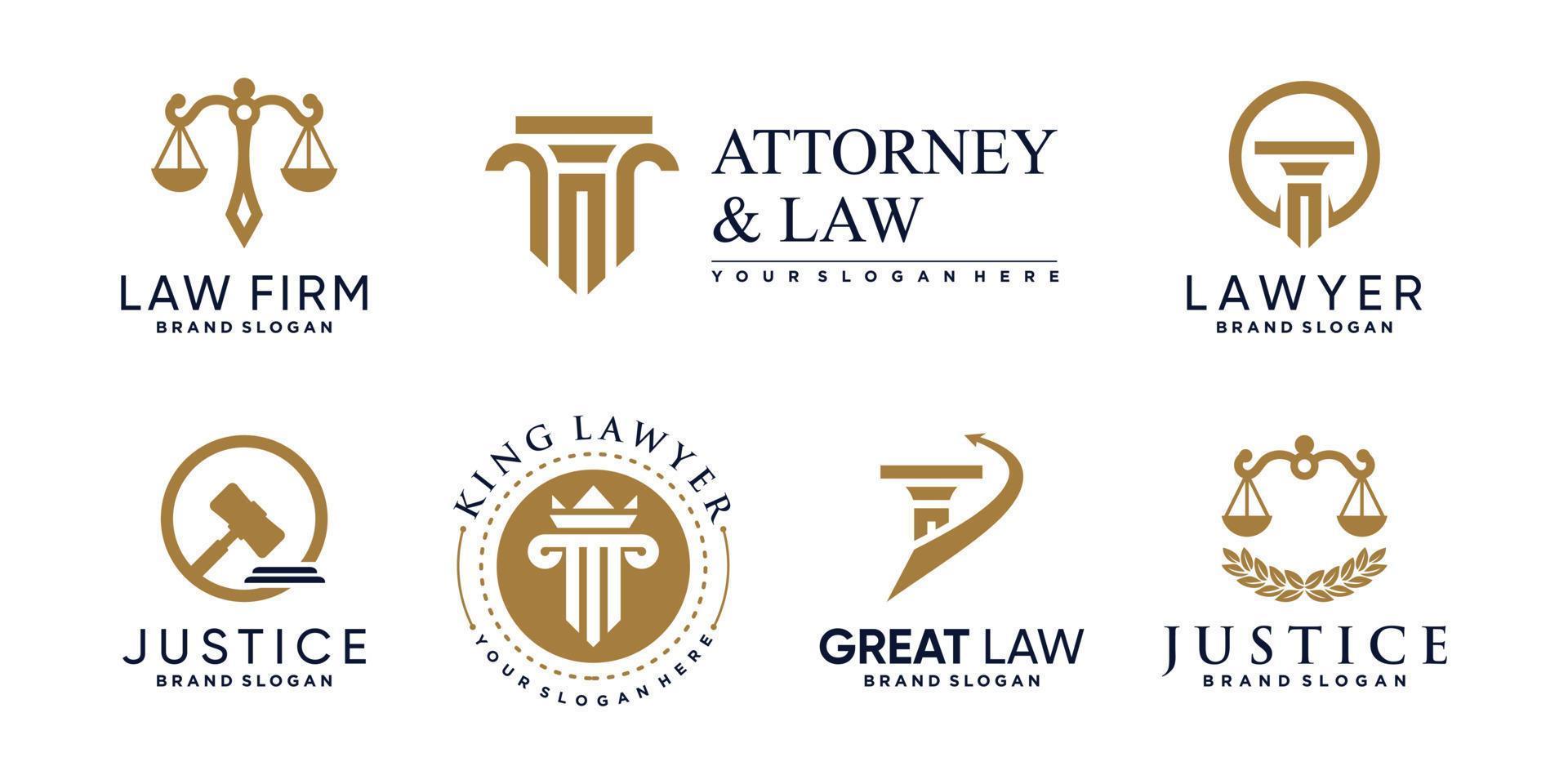 colección de logotipos de ley con vector premium de concepto de elemento creativo