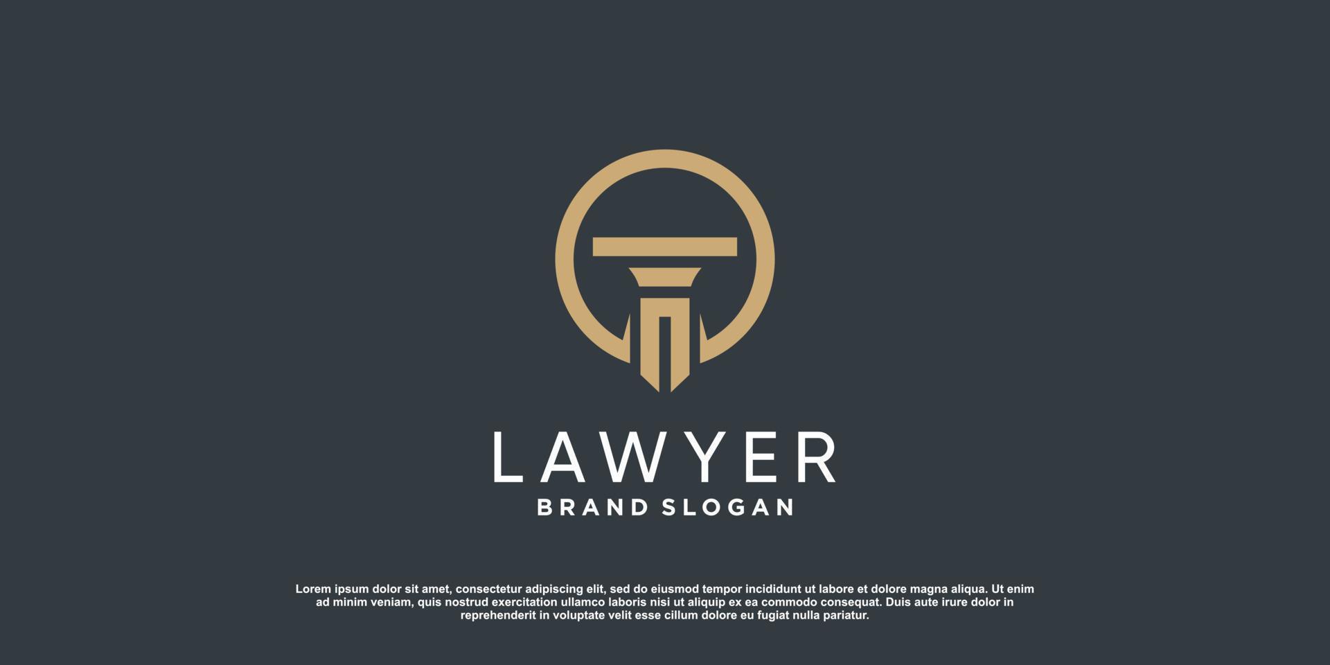 logo de ley para justicia, abogado, empresa de bufete de abogados o vector premium de persona