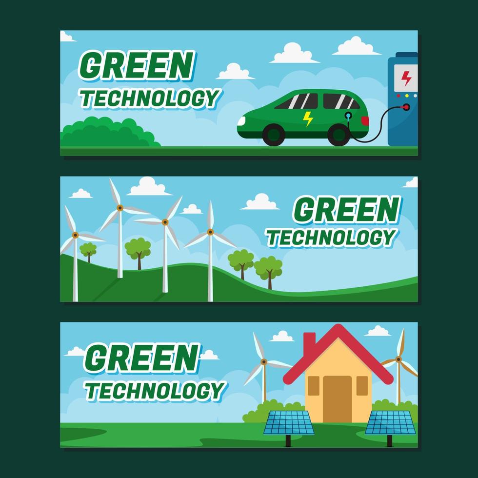 banner de tecnología ecológica verde vector