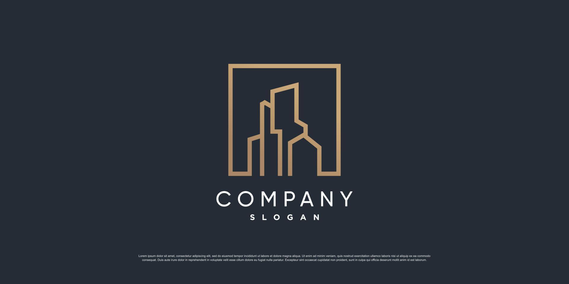 Building logo with golden and line style Premium Vector part 8