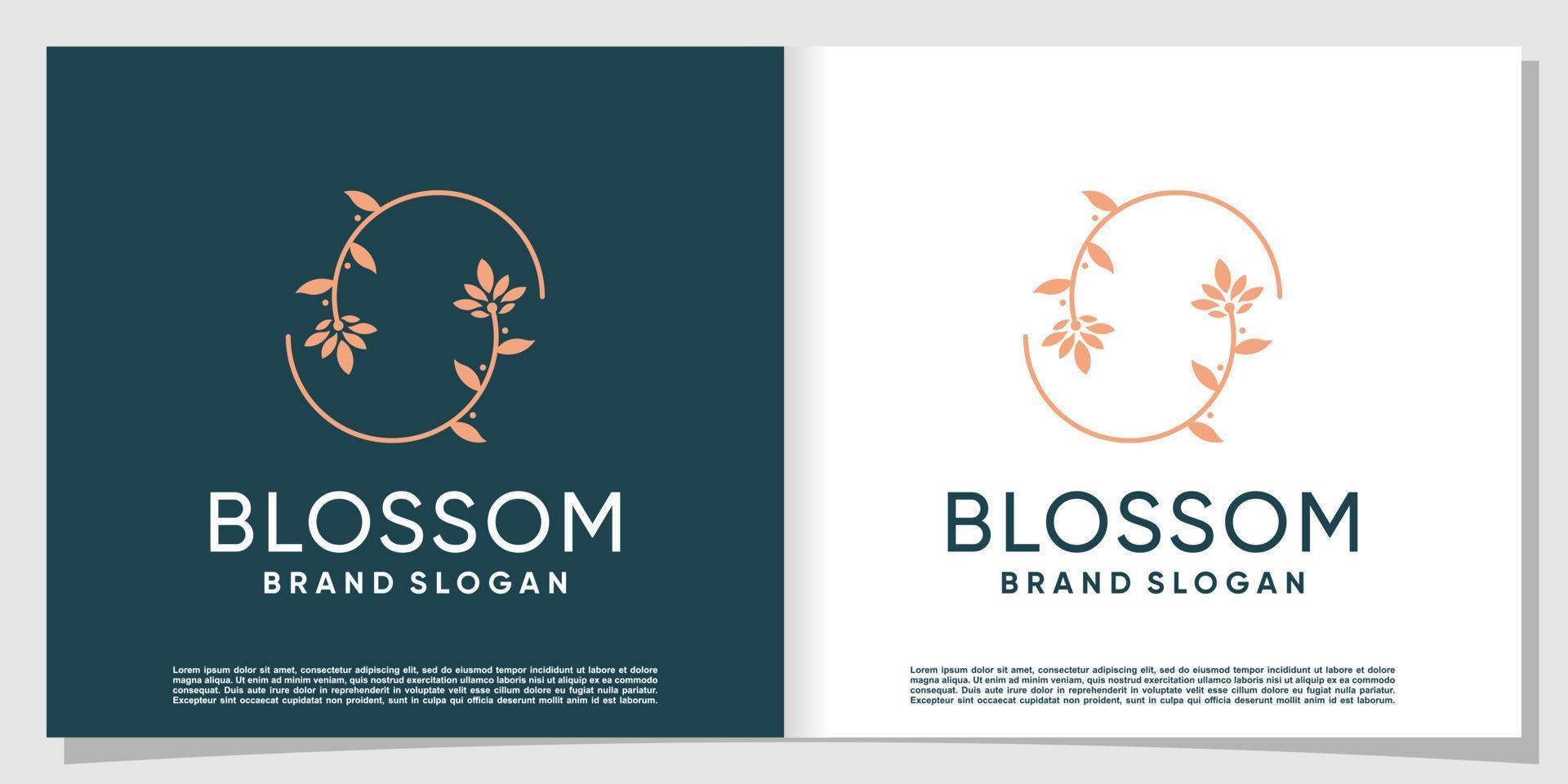 logotipo de flor con vector premium de concepto moderno y único