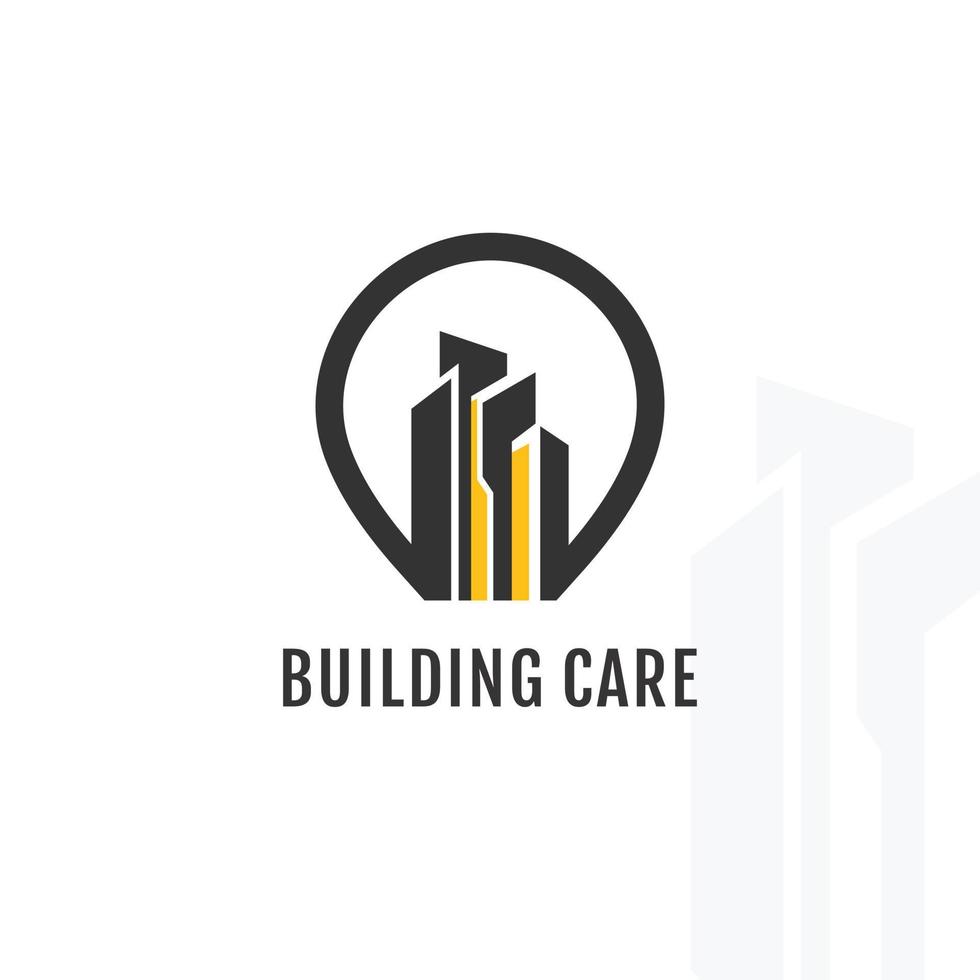 Building logo with creative element concept Premium Vector