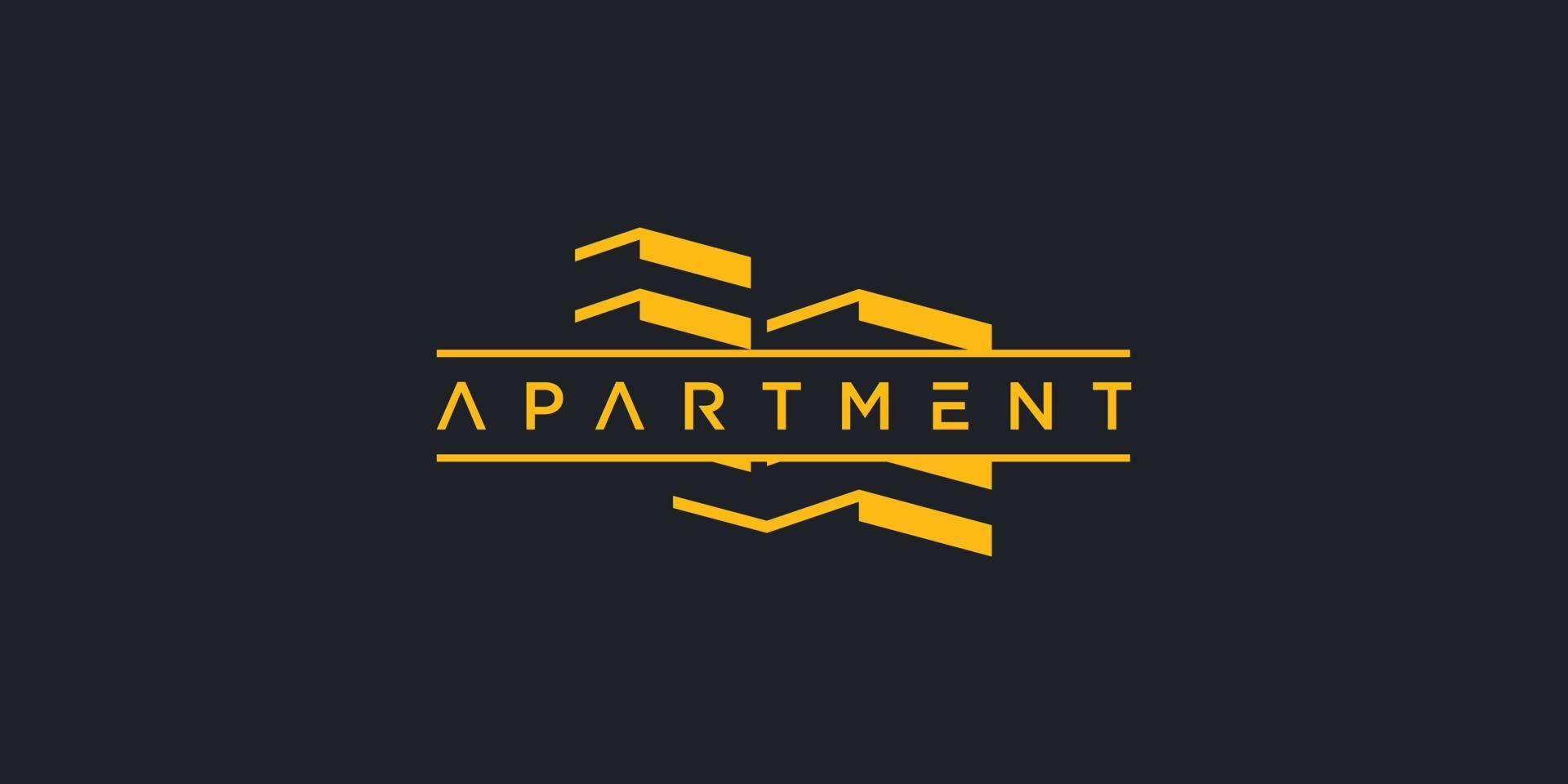 Apartment logo with unique concept style Premium Vector