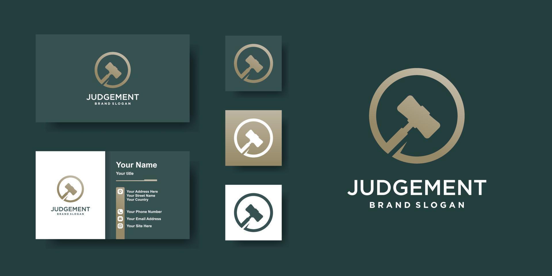 Lawyer logo with creative element concept Premium Vector