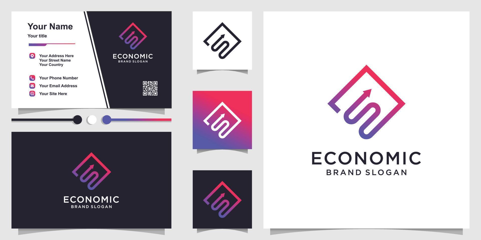 Economic logo with creative abstract element design Premium Vector