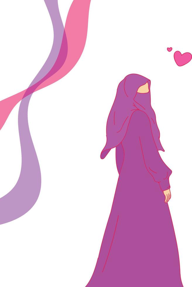 mujeres musulmanas en hermosos vestidos vector