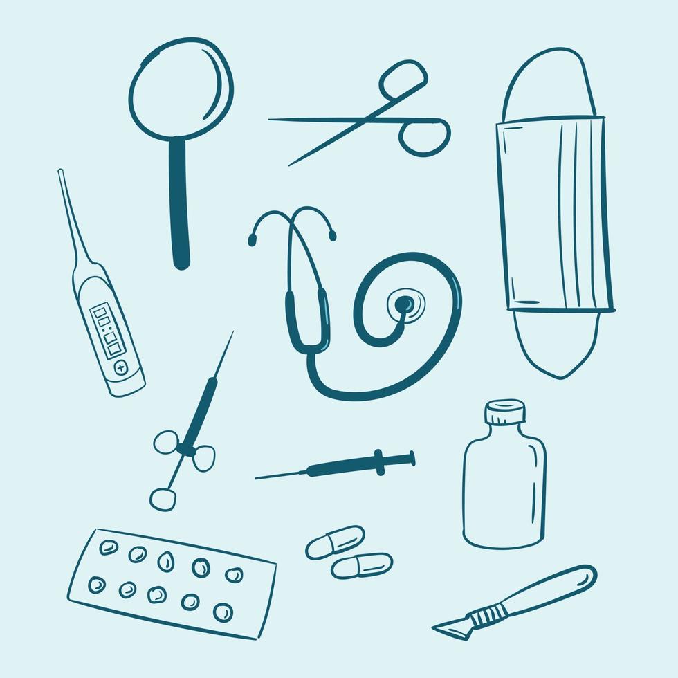 illustration of medical equipment and supplies vector