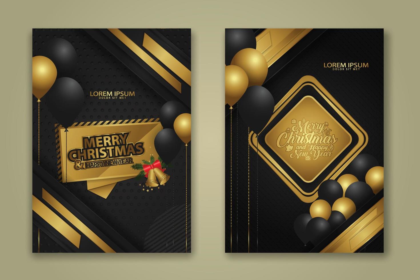 luxury Christmas Poster Template with Shiny Gold and texture background. Vector illustration