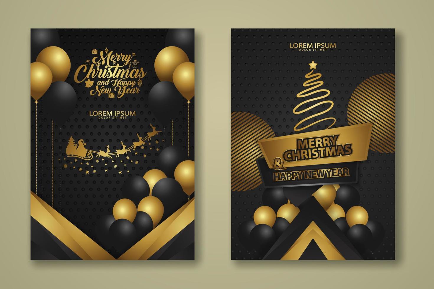 luxury Christmas Poster Template with Shiny Gold and texture background. Vector illustration