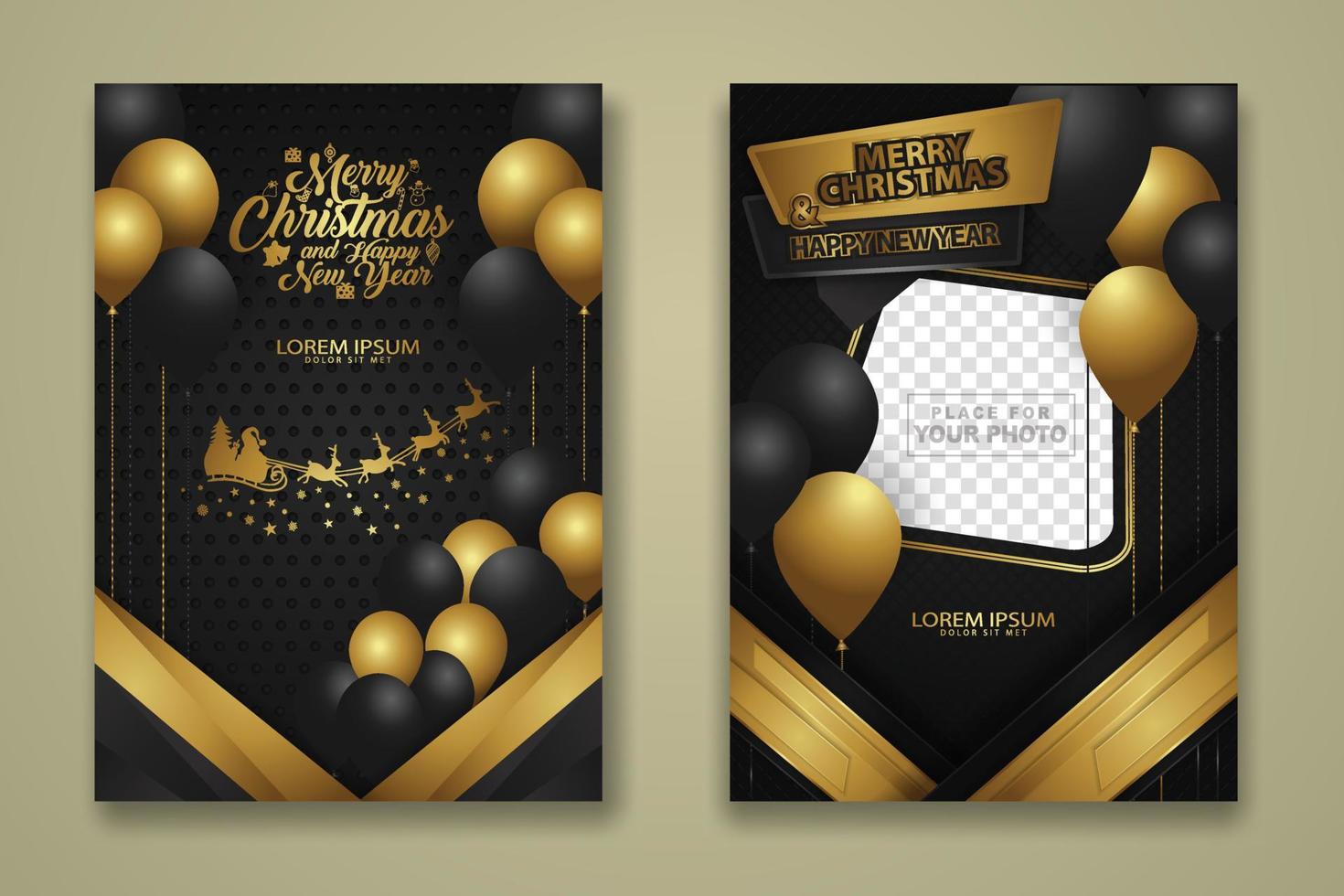 Plantilla de póster de Navidad de lujo con oro brillante y fondo de textura. ilustración vectorial vector