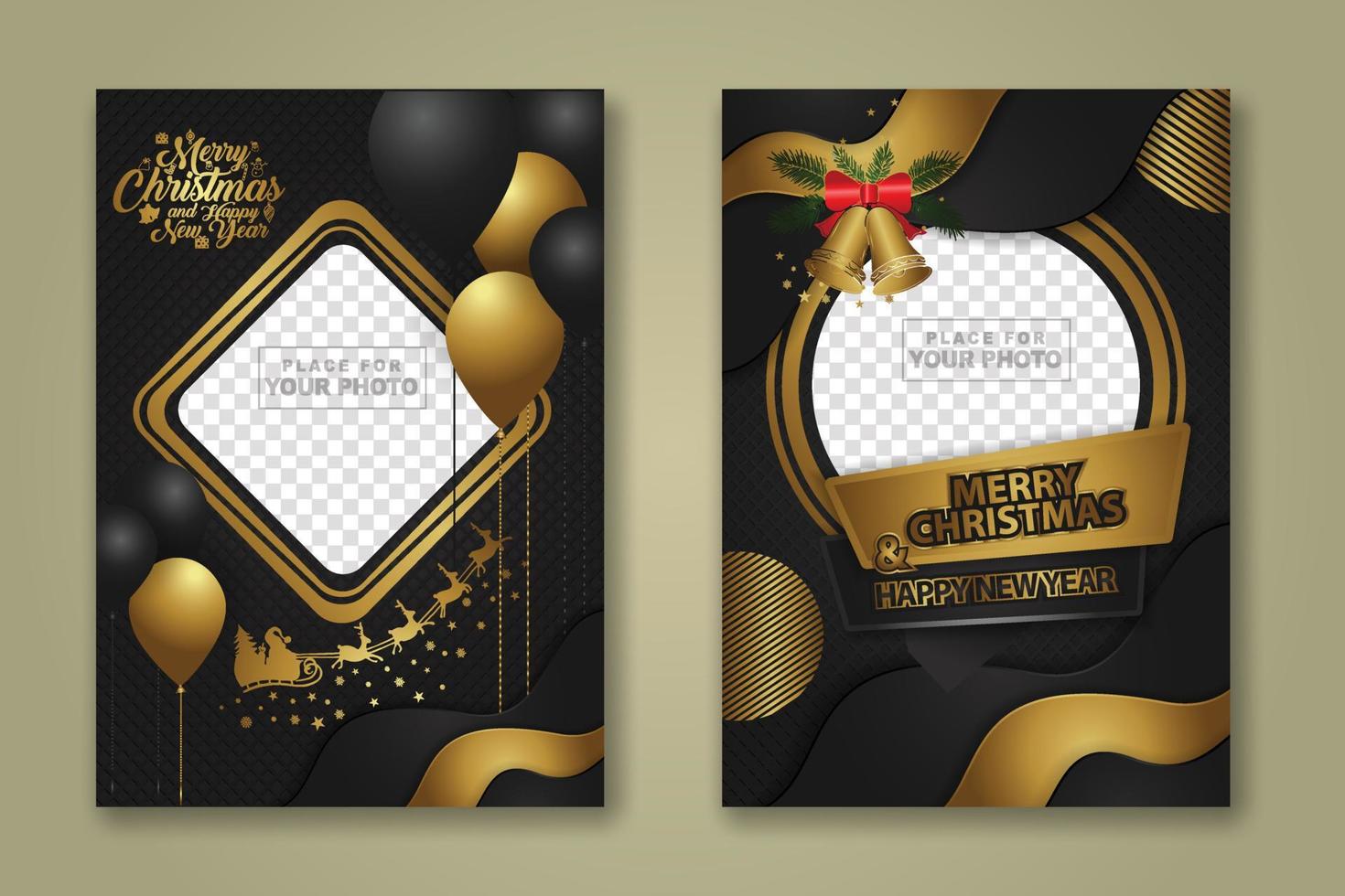 Plantilla de póster de Navidad de lujo con oro brillante y fondo de textura. ilustración vectorial vector