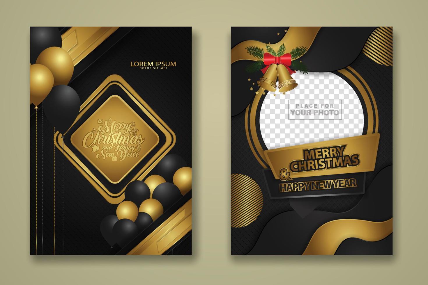 Plantilla de póster de Navidad de lujo con oro brillante y fondo de textura. ilustración vectorial vector