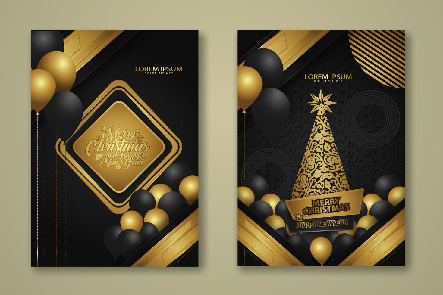 luxury Christmas Poster Template with Shiny Gold and texture background. Vector illustration