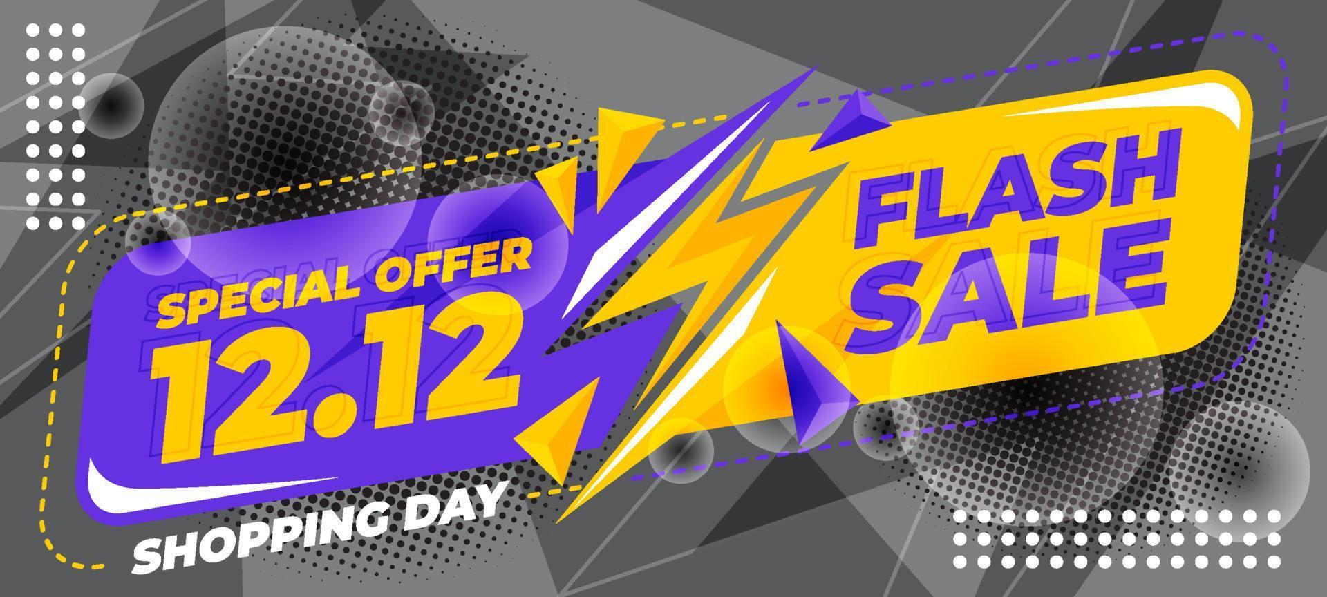 concepto de cartel promocional de venta flash vector