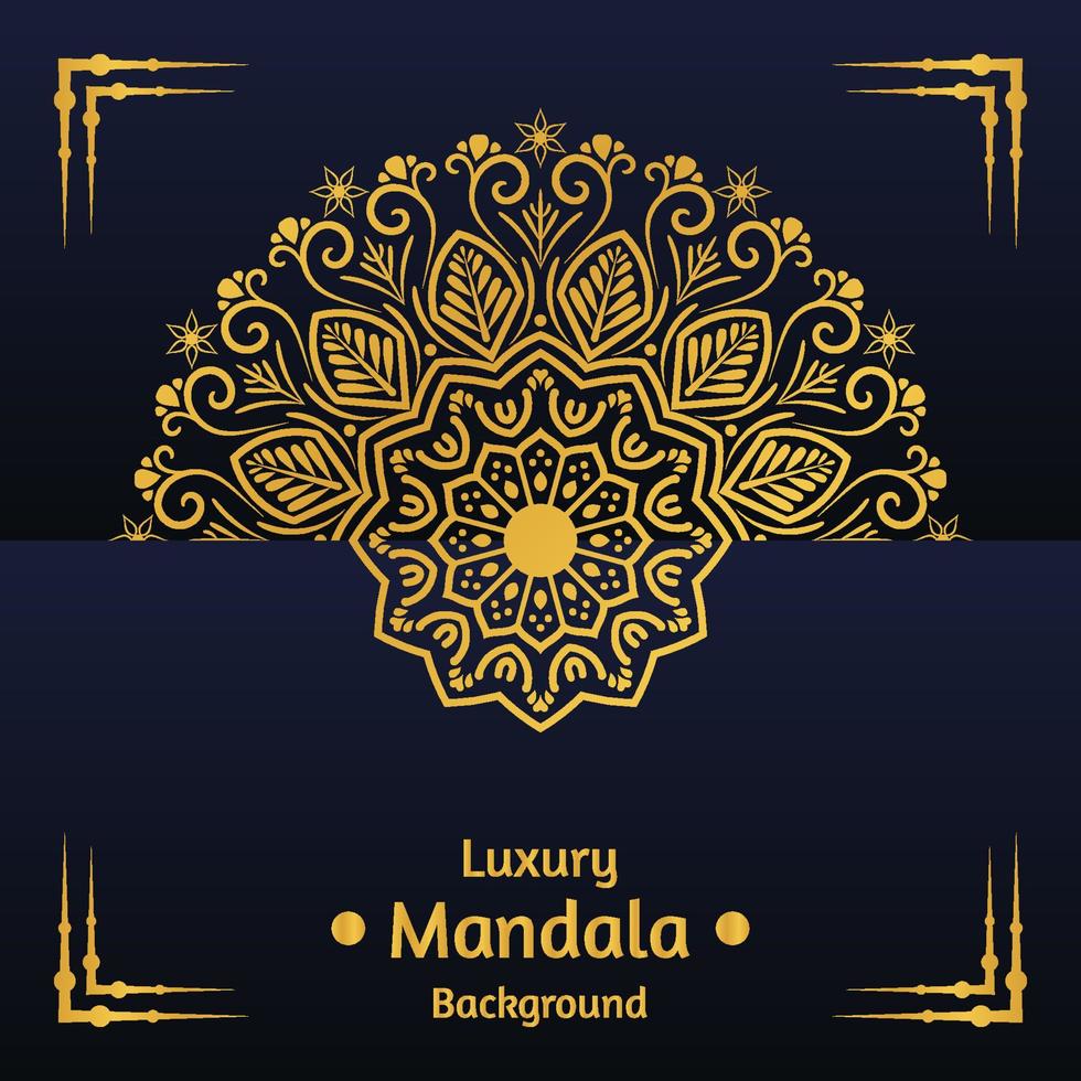 Luxury Islamic golden color mandala design background design Islamic ornament vector