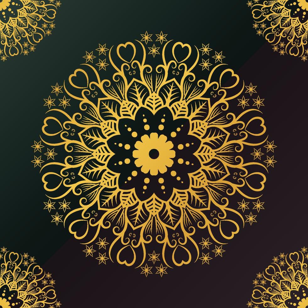 Luxury Islamic golden color mandala design background design Islamic ornament vector