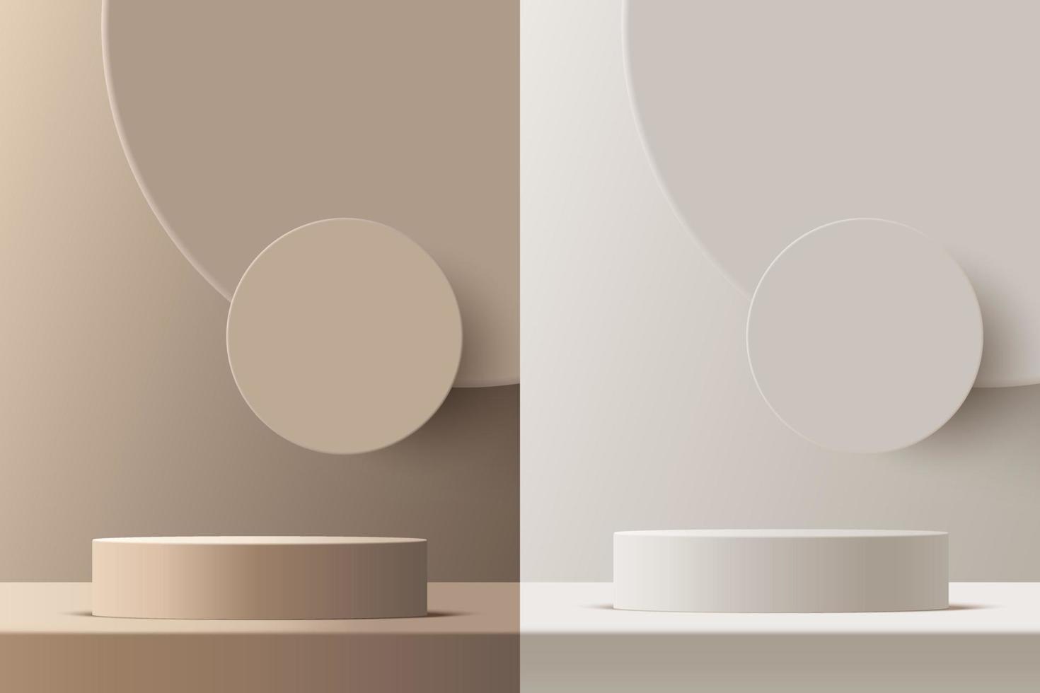 maqueta de podio de producto con fondo abstracto sobre fondo beige y blanco, ilustración vectorial 3d vector