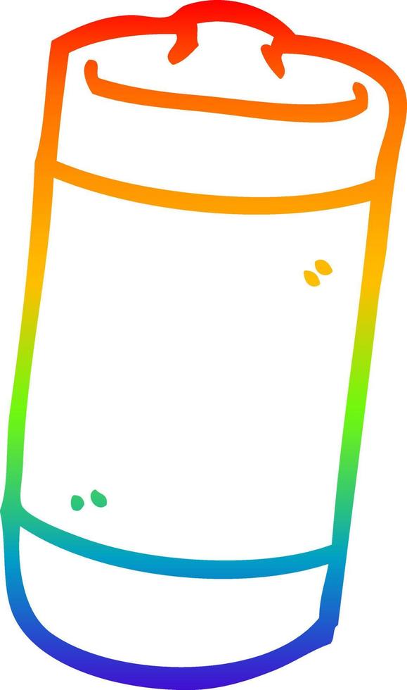 rainbow gradient line drawing cartoon battery vector