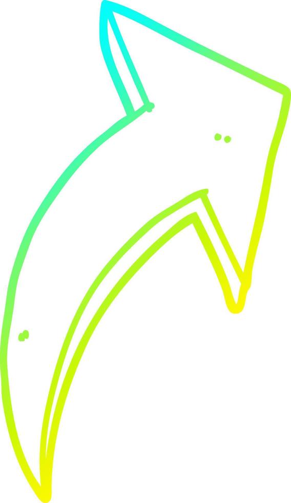 cold gradient line drawing cartoon pointing arrow vector